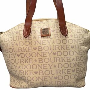Dooney & Bourke embroidered Beige and Brown Satchel